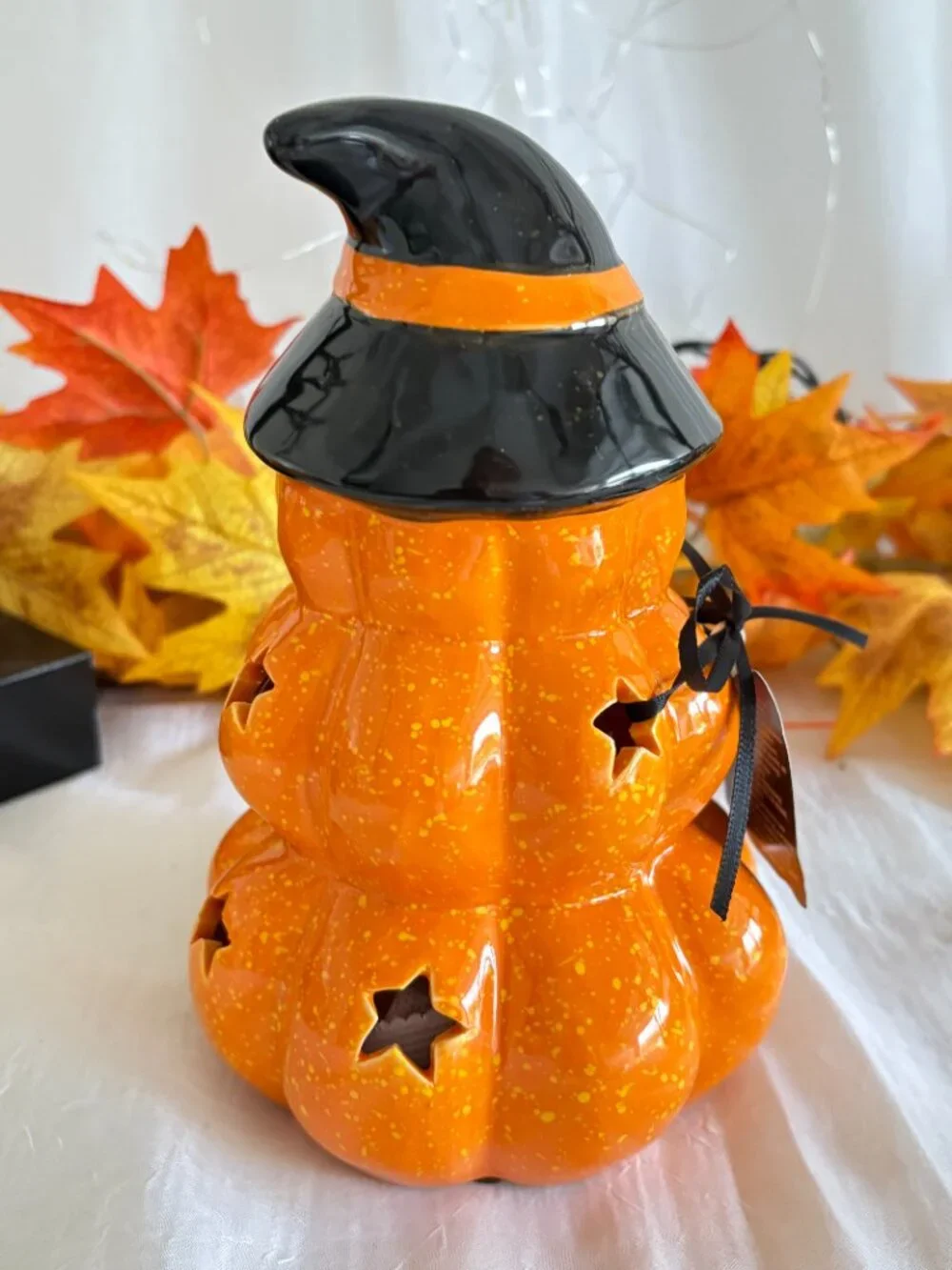 Well Dressed Home Stacked Jack-O'-Lantern Pumpkin Witch Hat Potpourri Filled New